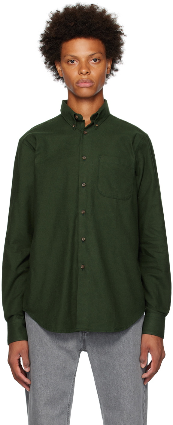 Naked Famous Denim Green Easy Shirt Naked And Famous Denim