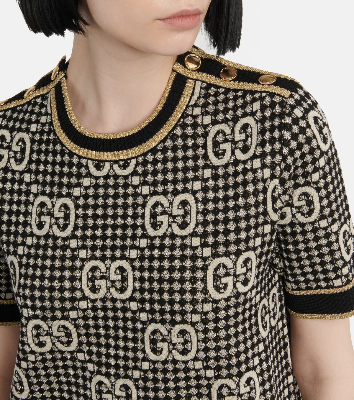 Gucci Gg Wool Blend Jacquard Minidress Gucci