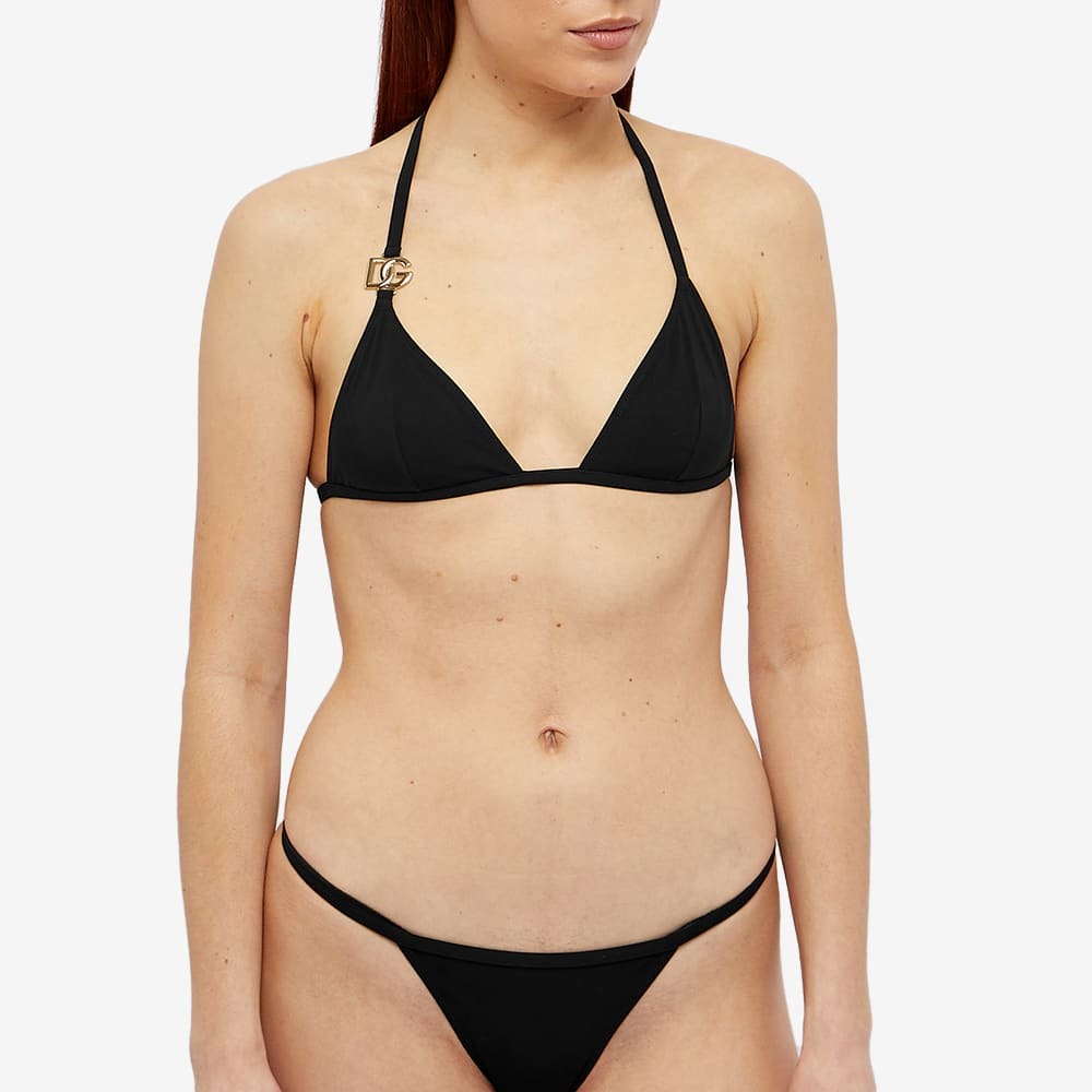 Dolce Gabbana Women S Tanga Logo Bikini In Nero Dolce Gabbana