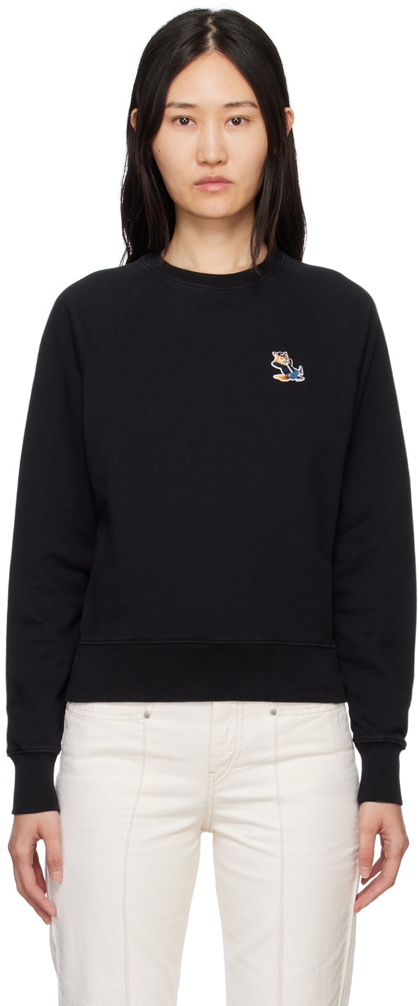 Maison Kitsun Black Dressed Fox Sweatshirt Maison Kitsune