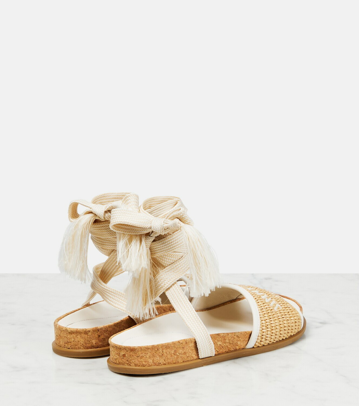 Jimmy Choo Gal Flat Logo Raffia Sandals Jimmy Choo