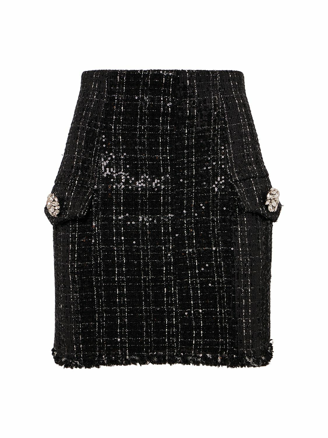 Balmain Glittered Tweed Mini Skirt Balmain