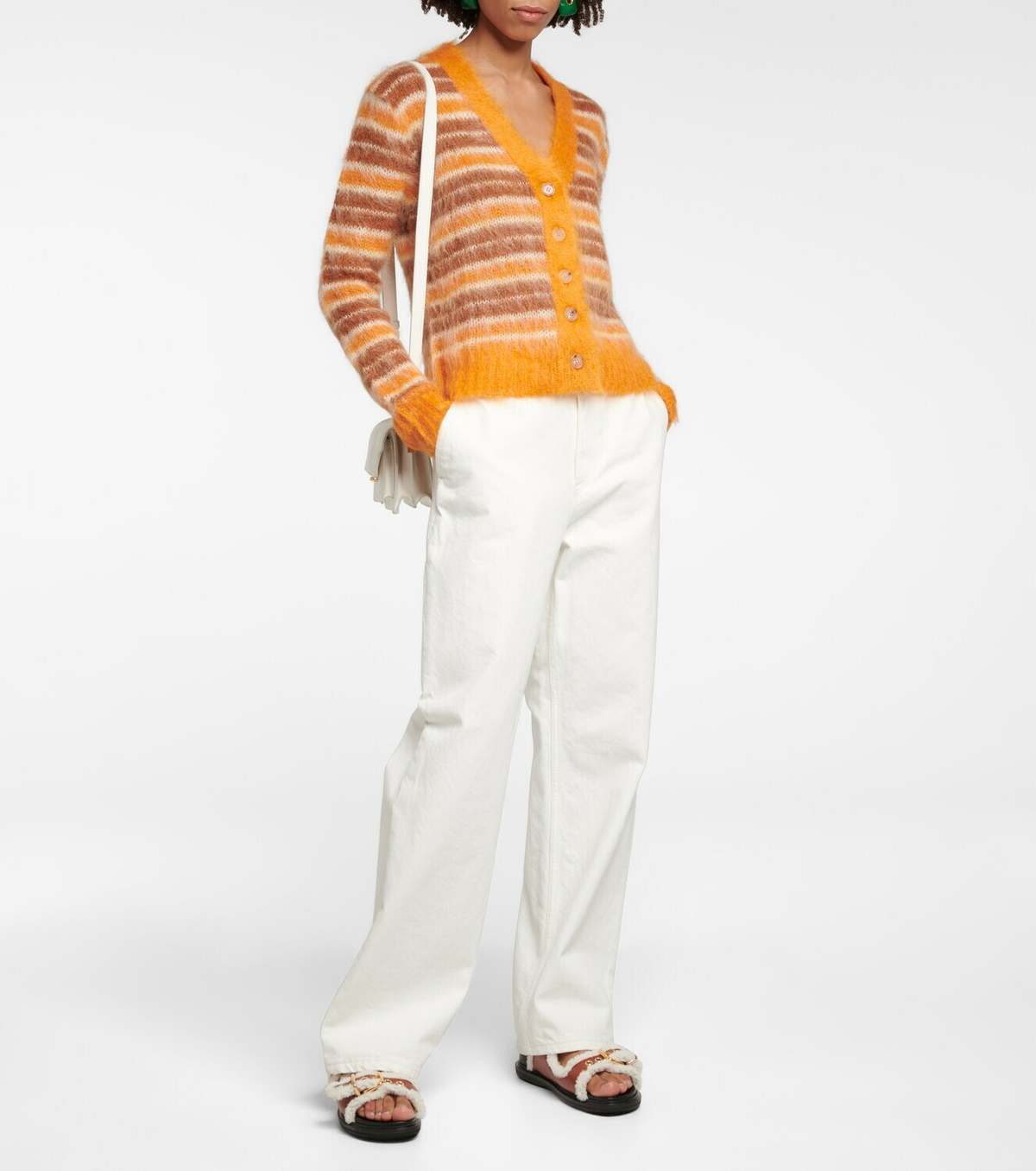 Marni Striped Mohair Blend Cardigan Marni