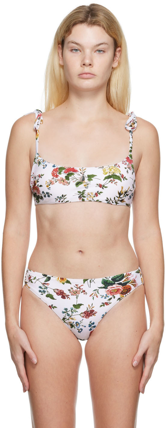 Erdem White Thea Bikini Top Erdem