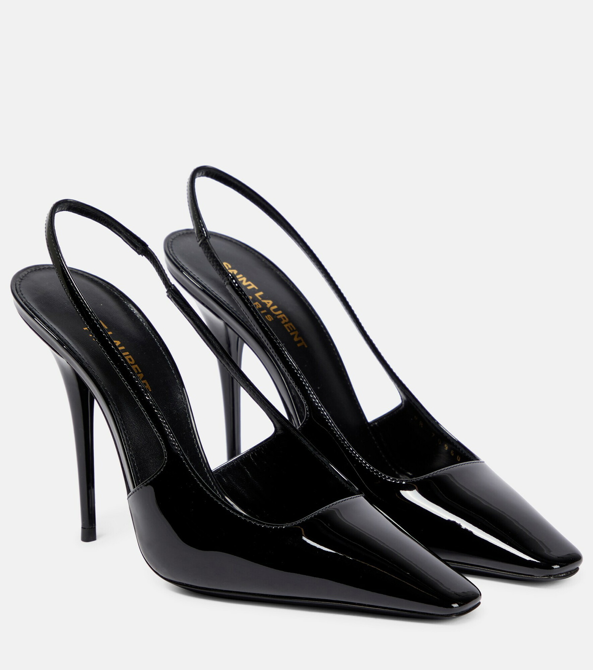 Saint Laurent Blade 110 Patent Leather Slingback Pumps Saint Laurent