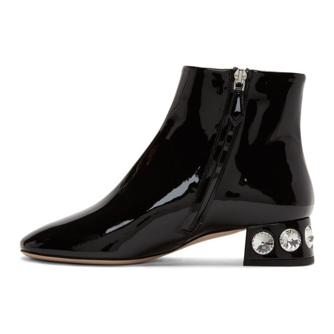 100% price guarantee Patent leather ankle boots in black Miu Miu