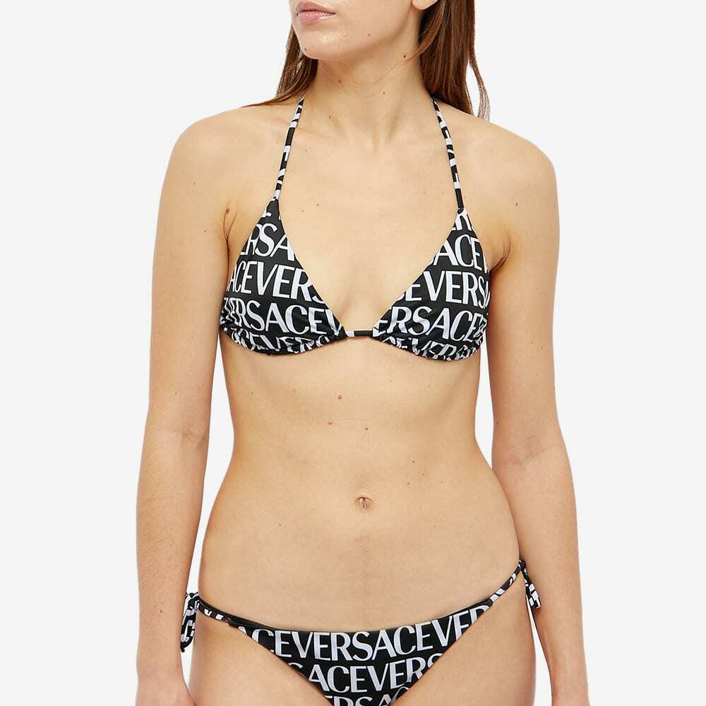 Versace Women S Logo Bikini Bottom In Black Versace