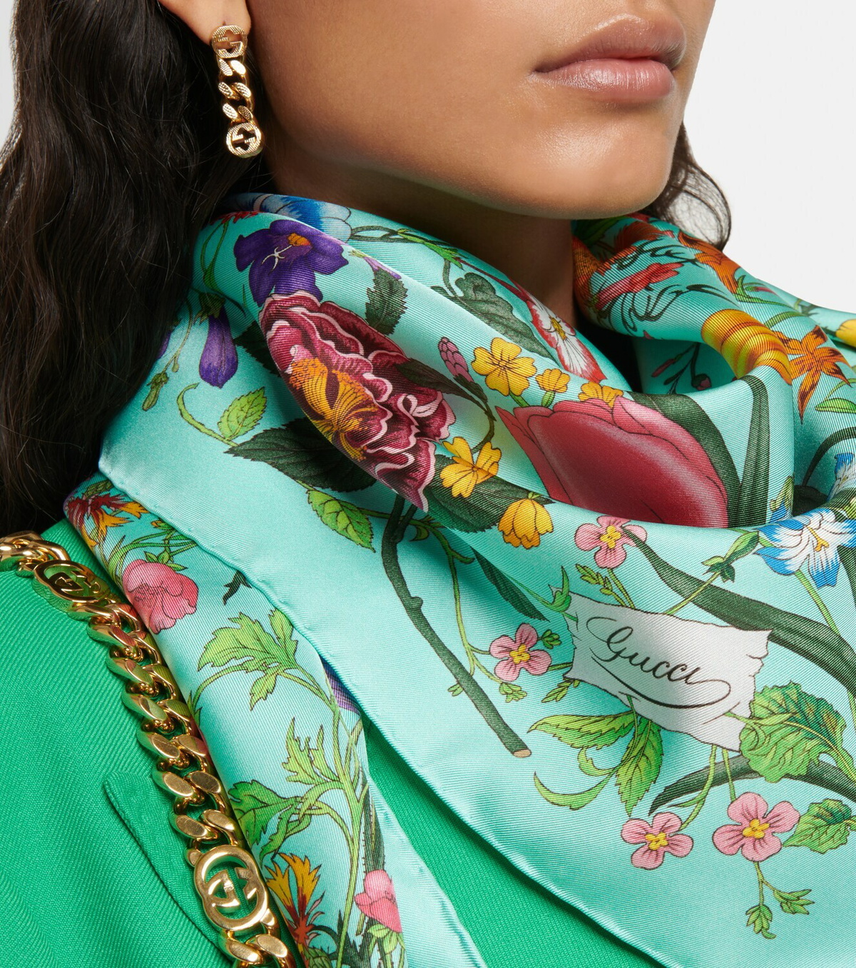 Gucci Floral Silk Scarf Gucci