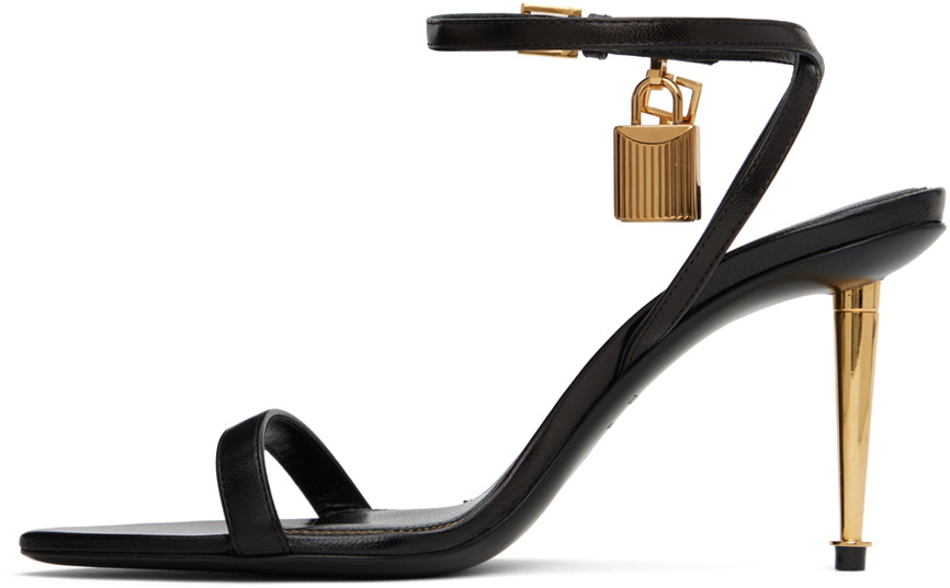 Tom Ford Black Padlock Pointy Naked Mm Heeled Sandals Tom Ford