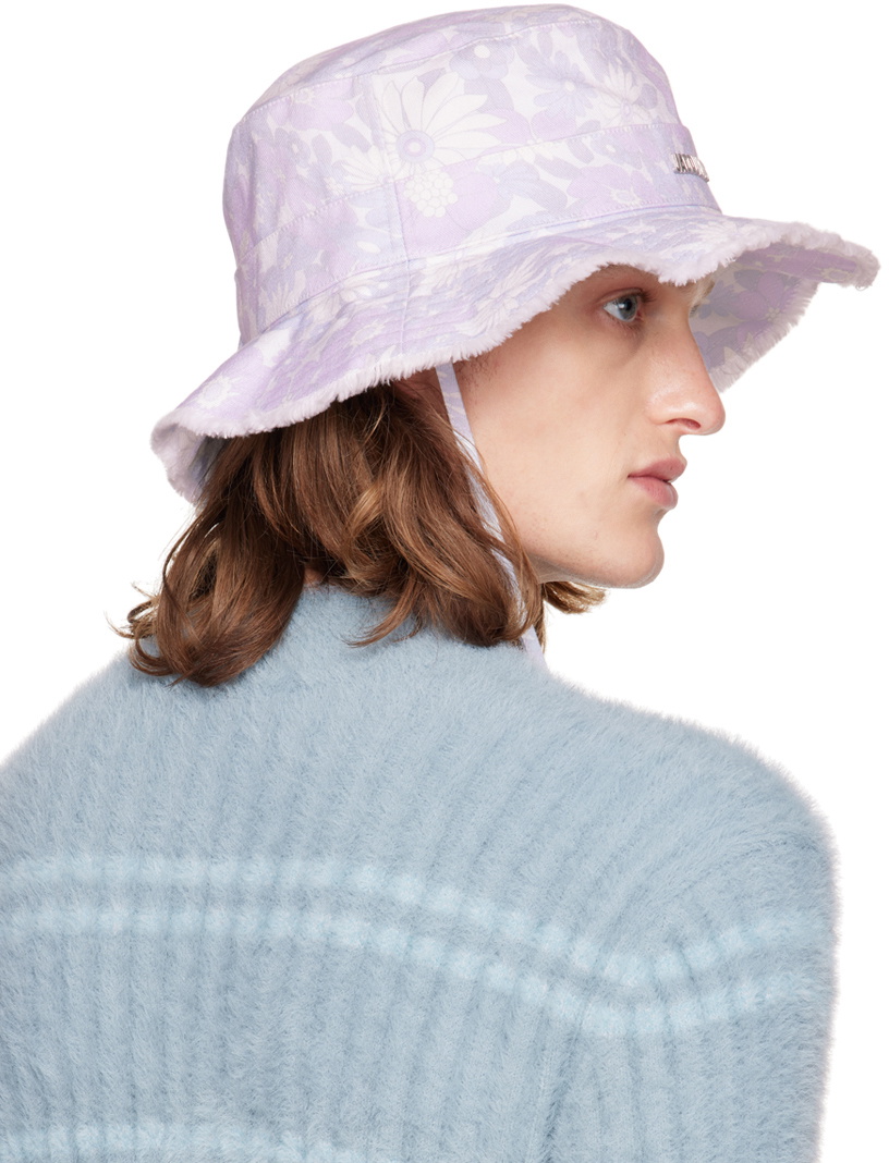 Jacquemus White Purple Le Bob Artichaut Bucket Hat Jacquemus