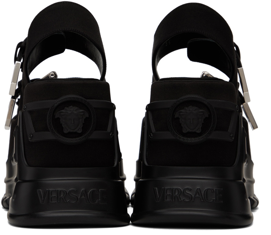 Versace Black Medusa Anthem Platform Sandals Versace