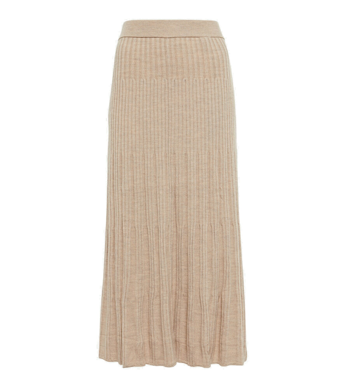 Joseph Ribbed Knit Wool Midi Skirt Joseph