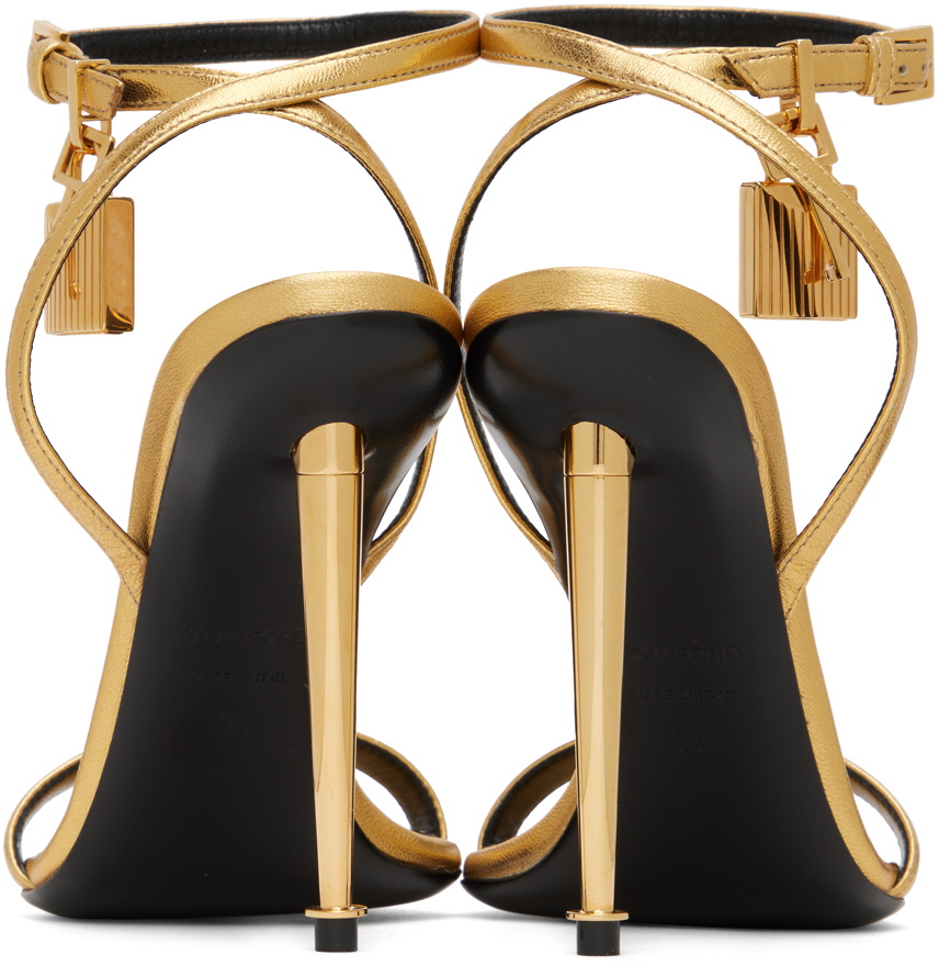 Tom Ford Gold Padlock Pointy Naked Sandals Tom Ford