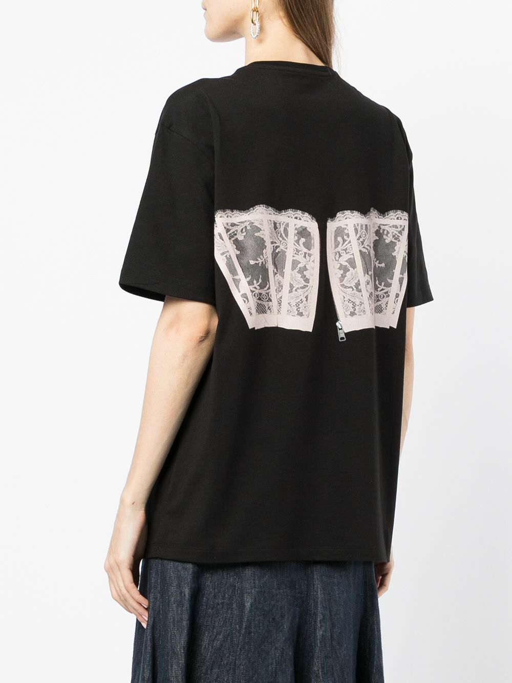 Alexander Mcqueen Lace Corset T Shirt Alexander Mcqueen