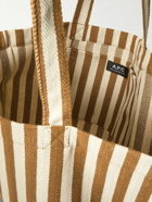 A.P.C. - Diane Logo-Print Striped Cotton-Blend Canvas Tote Bag