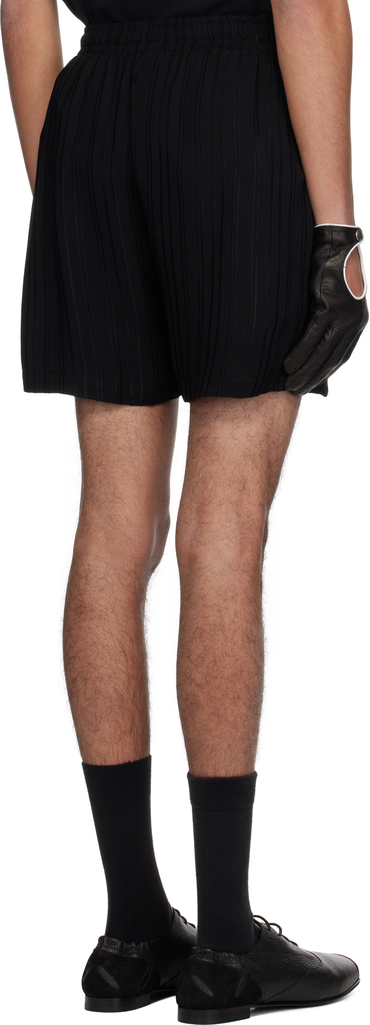 Ernest W. Baker Black Pin Stripe Track Shorts