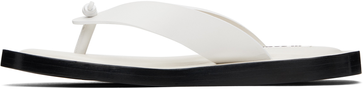 Jil Sander White Thong Sandals