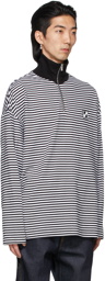 We11done Black & White Logo Half-Zip Sweater