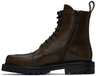 Dries Van Noten Khaki Lace-up Boots
