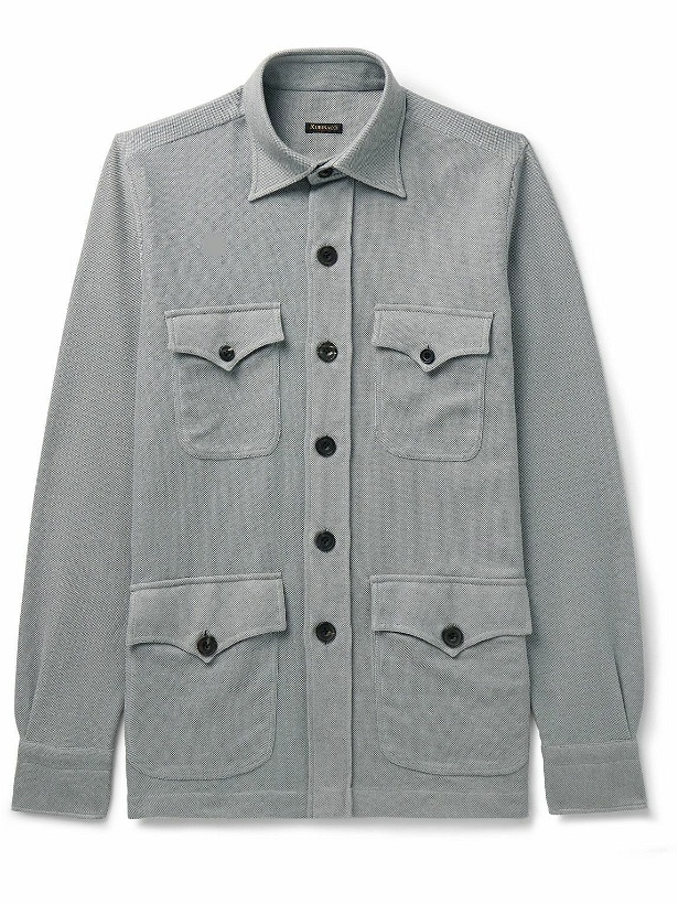 Photo: Rubinacci - Sahariana Slim-Fit Cotton and Cashmere-Blend Piqué Shirt Jacket - Gray