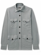 Rubinacci - Sahariana Slim-Fit Cotton and Cashmere-Blend Piqué Shirt Jacket - Gray