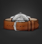 Jaeger-LeCoultre - Master Control Geographic Automatic 40mm Stainless Steel and Leather Watch, Ref. No. 4128420 - Silver