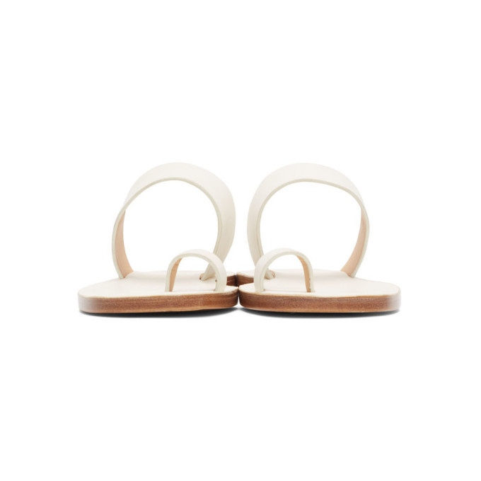 Jil Sander Navy Off-White Leather Toe Ring Sandals Jil Sander Navy