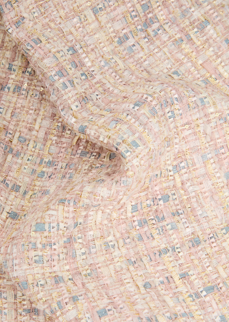 Huishan Zhang Vicky Embellished Tweed Midi Skirt Pink
