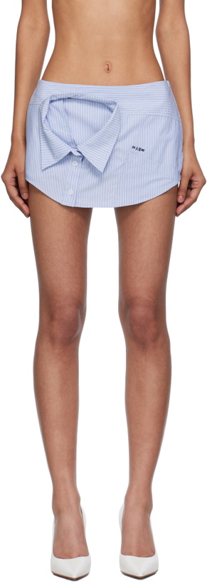 Photo: Pushbutton Blue Shirt Collar Front Micro Skort