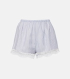 Frame Stripe Lace silk shorts