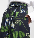 Oscar de la Renta Floral cotton poplin culottes