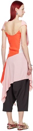 Kiko Kostadinov Pink & Orange Jogokba Midi Dress