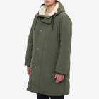 A.P.C. Men's Hector Fux Shearling Lined Parka Jacket in Military Khaki