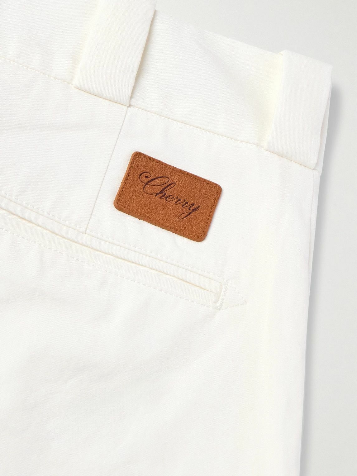 Cherry Los Angeles - Straight-Leg Cotton-Twill Chinos - White