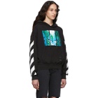 Off-White Black and Multicolor Diag Waterfall Over Hoodie