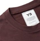 Y-3 - Logo-Print Cotton-Jersey T-Shirt - Burgundy
