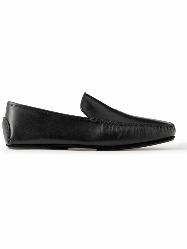 Photo: Manolo Blahnik - Mayfair Leather Driving Shoes - Black