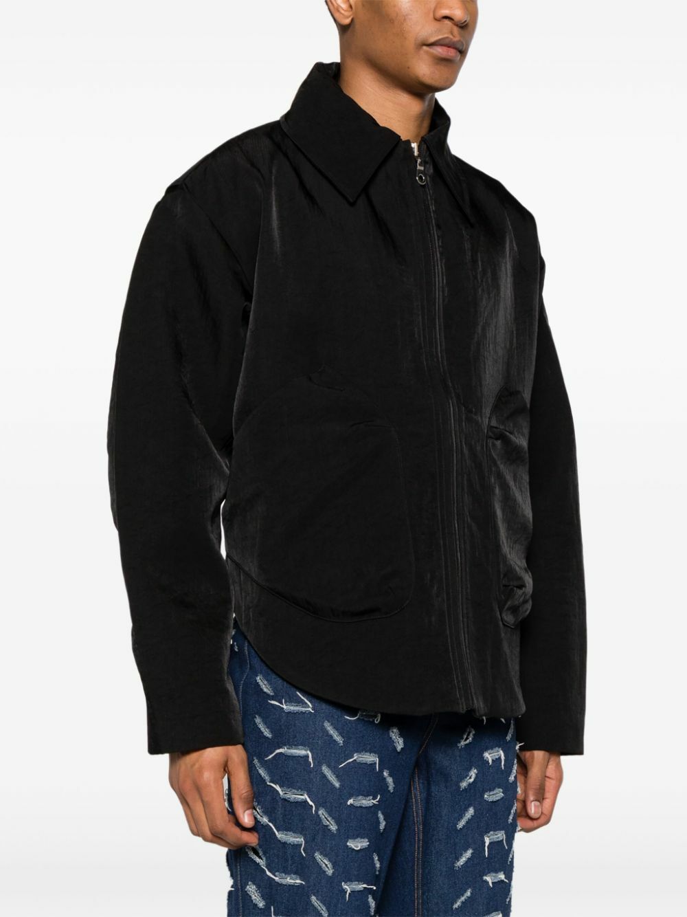 Bianca Saunders Black Larent Twill Bomber Jacket Bianca Saunders