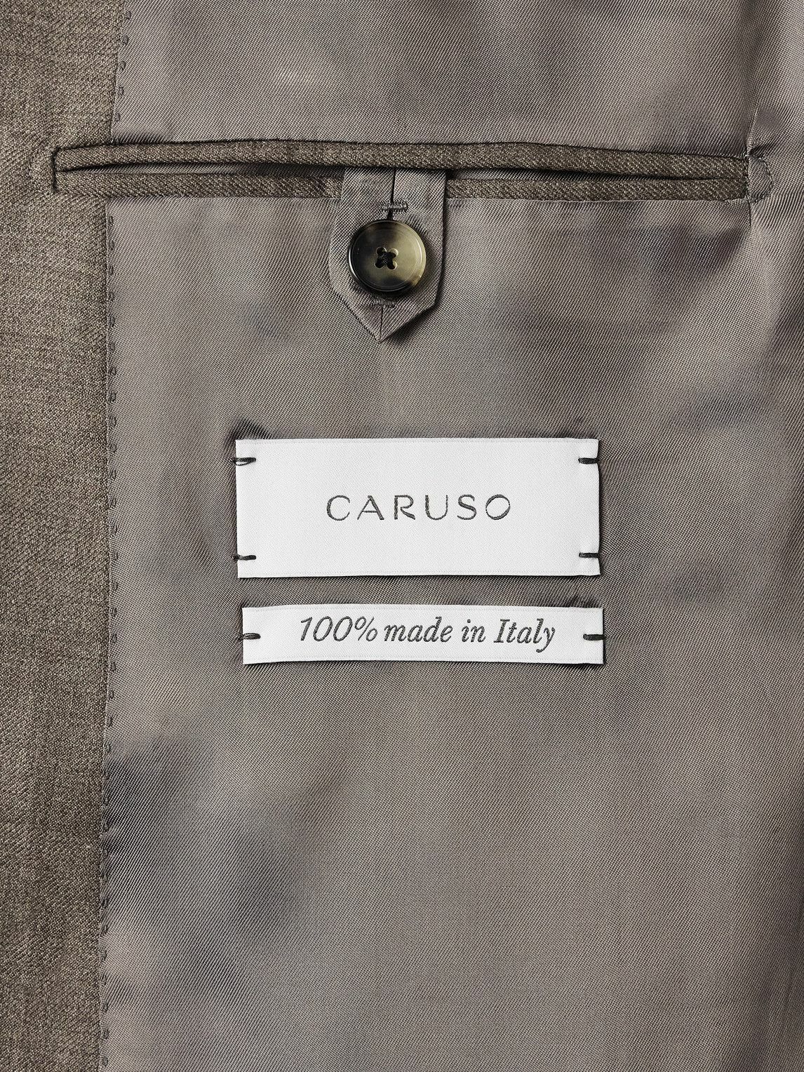 Caruso - Double-Breasted Wool-Twill Suit Jacket - Brown