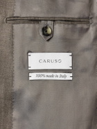 Caruso - Double-Breasted Wool-Twill Suit Jacket - Brown