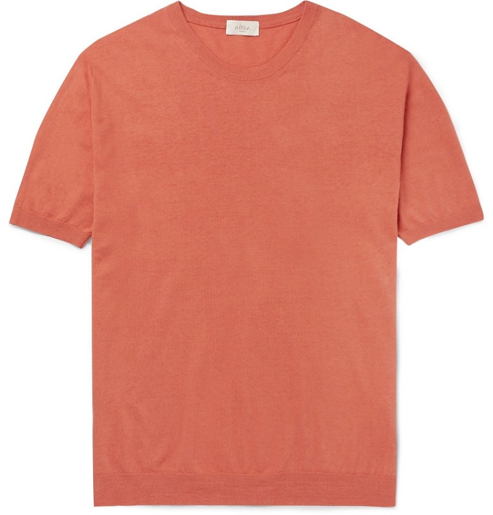 Photo: Altea - Linen and Cotton-Blend Sweater - Orange