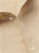 Stòffa - Spread-Collar Cotton and Linen-Blend Shirt - Neutrals