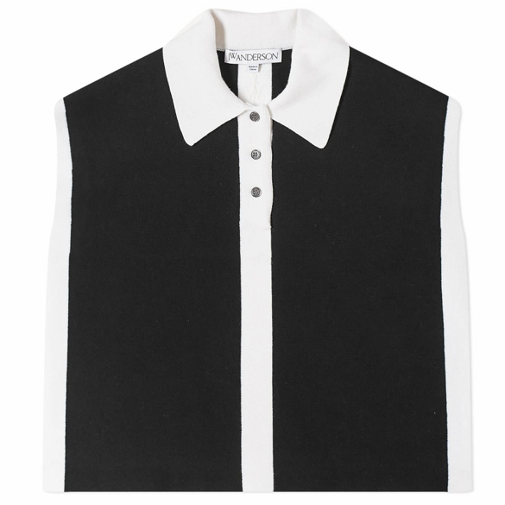 Photo: JW Anderson Women's Layered Contrast Polo Shirt Vest Top in Black