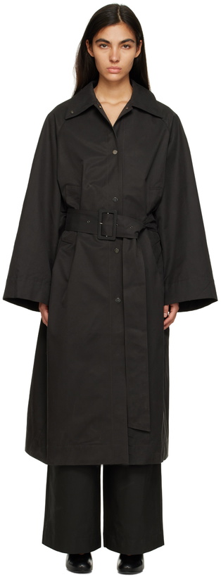 Photo: Birrot Black Mool Trench Coat
