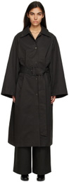 Birrot Black Mool Trench Coat