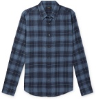 Theory - Irving Checked Cotton-Flannel Shirt - Blue