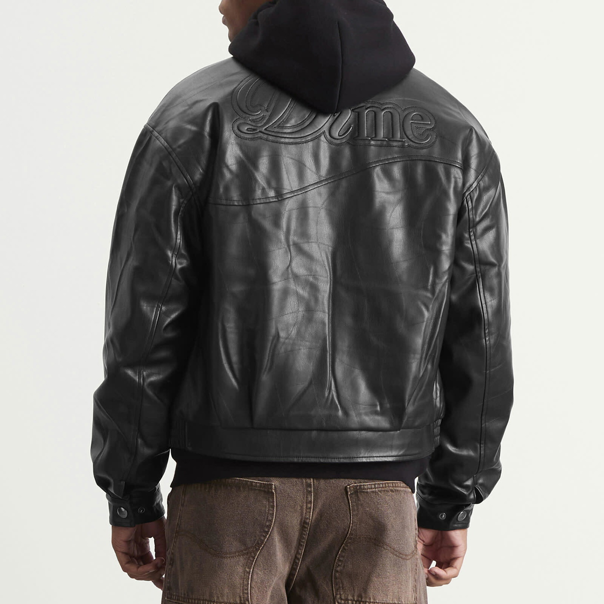 Dime Men's Debossed Wavy Jacket in Black
