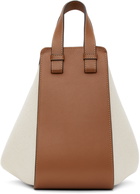 Loewe Off-White & Tan Small Hammock Bag