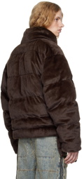 Ottolinger Brown Furry Strappy Puffer Down Jacket