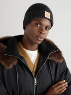LOEWE - Logo-Appliquéd Ribbed Cashmere Beanie